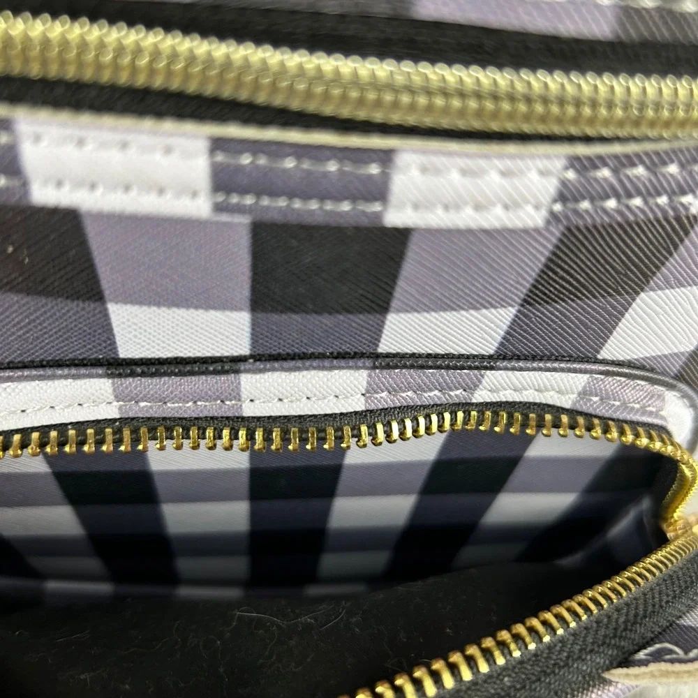 Under One Sky Gingham Mini Backpack Cat Ears Black White Check Faux Leather
